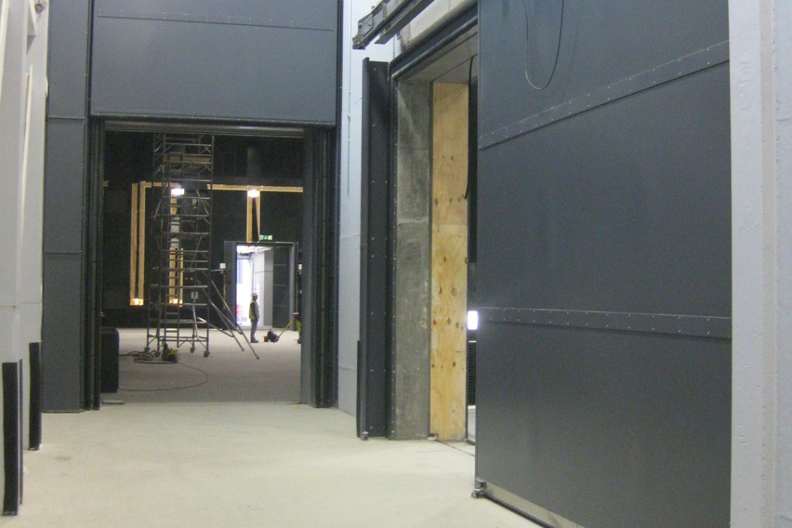Combination Vertical and Single Horizontal Sliding Doors to Rw70dB - Sky TV Studios